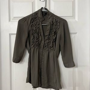Olive green belted top size xsmall